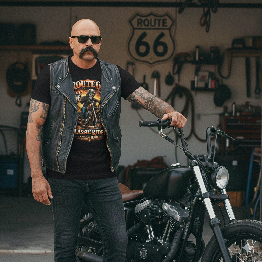Route 66 Classic Rider T-Shirt - American Legend