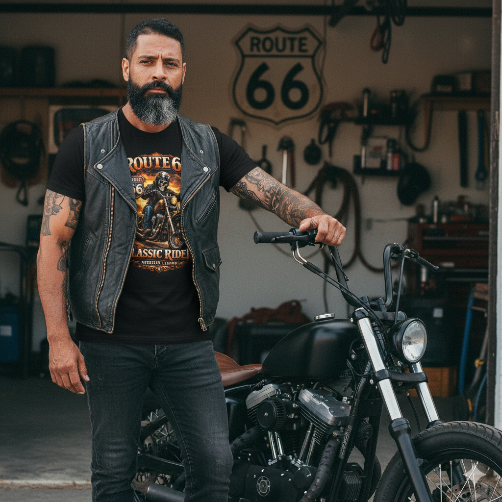 Route 66 Classic Rider T-Shirt - American Legend
