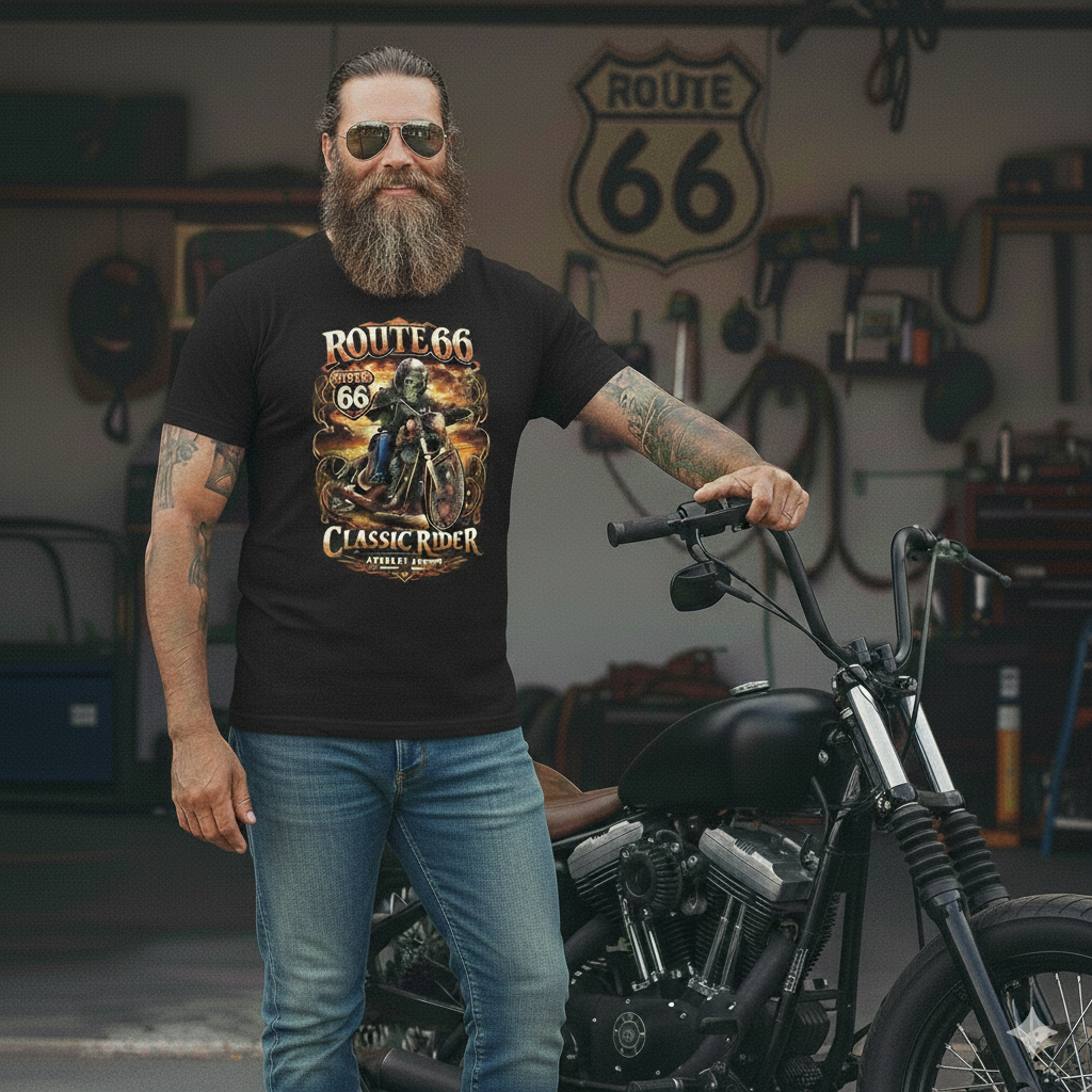 Route 66 Classic Rider T-Shirt - American Legend